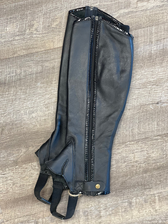 *USAGÉ* Half Chaps Cuir Noir