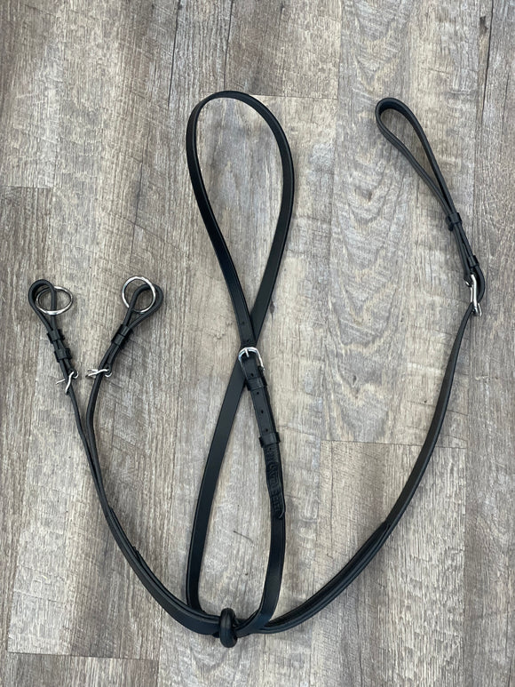 *USAGÉ* Martingale à anneaux en cuir noir
