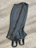 *USAGÉ* Half Chaps Cuir Noir
