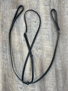 *USAGÉ* Martingale fixe en cuir noir