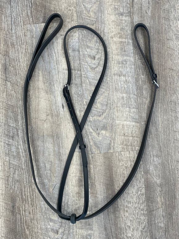 *USAGÉ* Martingale fixe en cuir noir